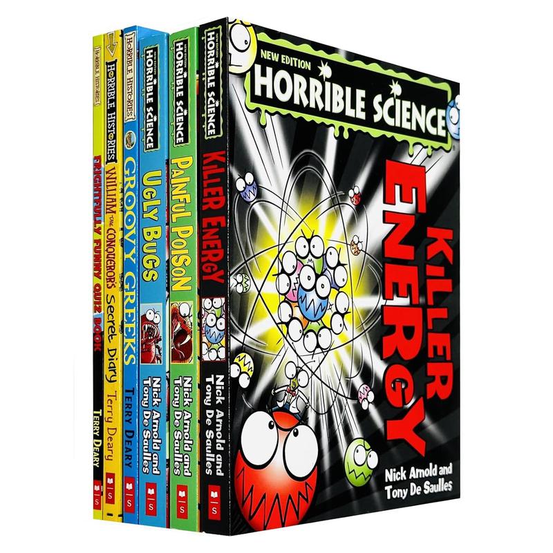 Horrible Science & Horrible Histories Series 6 Books Collection Set (Ugly Bugs, Painful Poison)