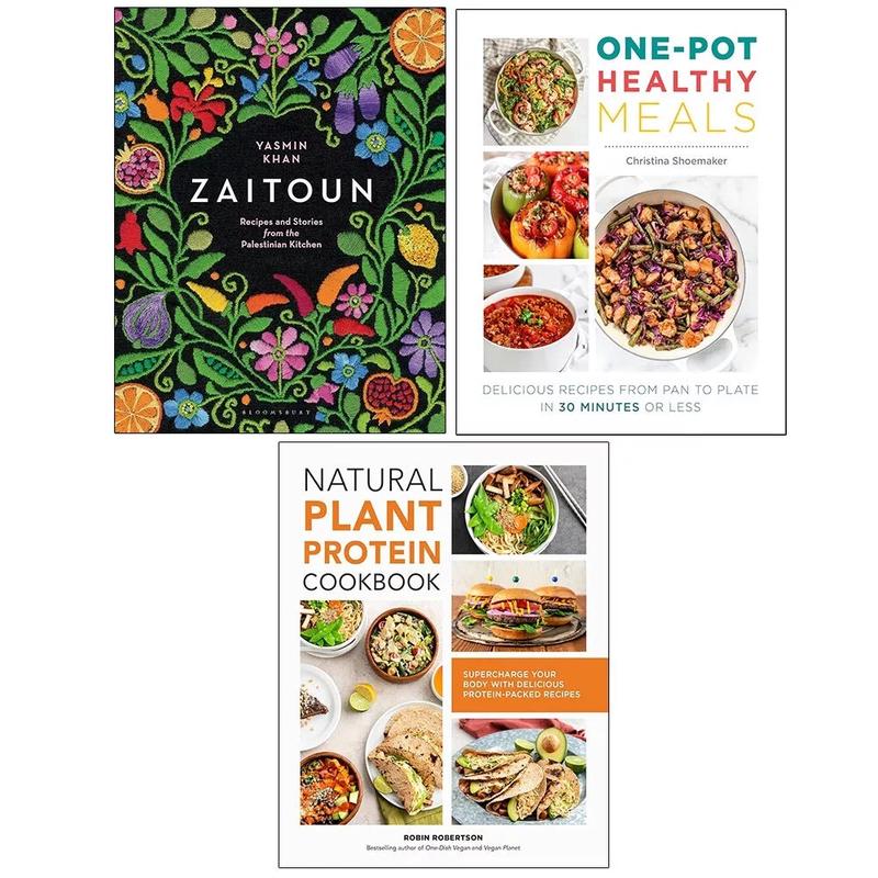 Zaitoun, One Pot Healthy Meals, Natural Plant Protein Cookbook 3 Books Collection Set