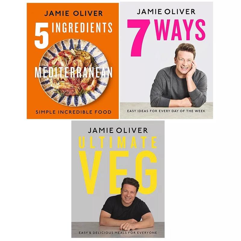 Jamie Oliver Collection 3 Books Set 5 Ingredients Mediterranean,Ultimate Veg