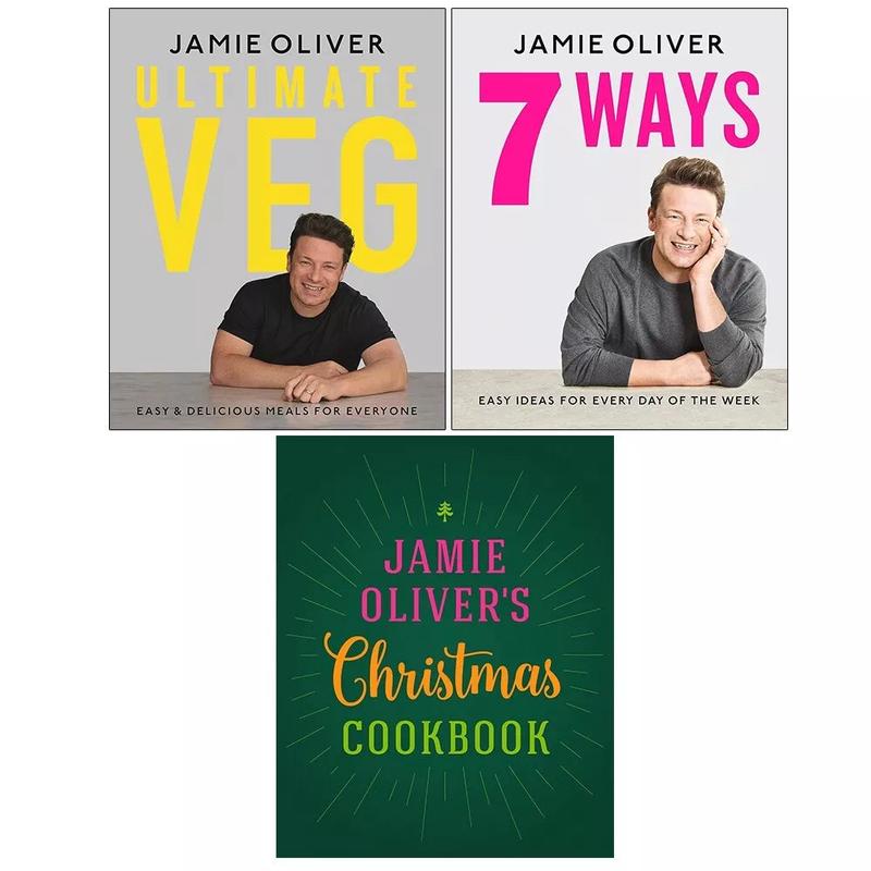 Jamie Oliver Collection 3 Books Set Christmas Cookbook, Ultimate Veg, 7 Ways