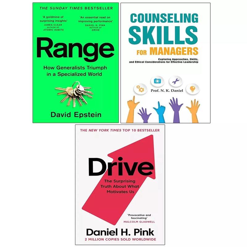 Range David Epstein, Drive,Counseling Skills For Managers N.K.Daniel 3 Books Set