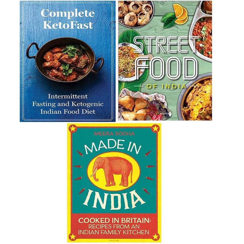 Made in India HB, Complete KetoFast, Fresh Easy Indian Street Food 3 Books Set
