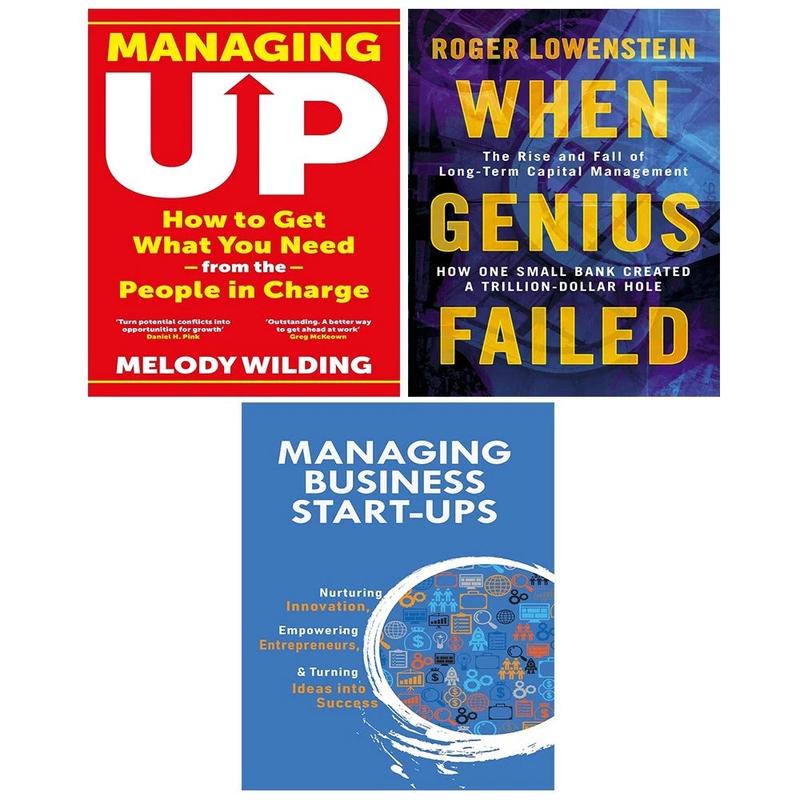 Managing Up, Managing Business Start-Ups V.K.Stevin, When Genius Failed 3 Books Set