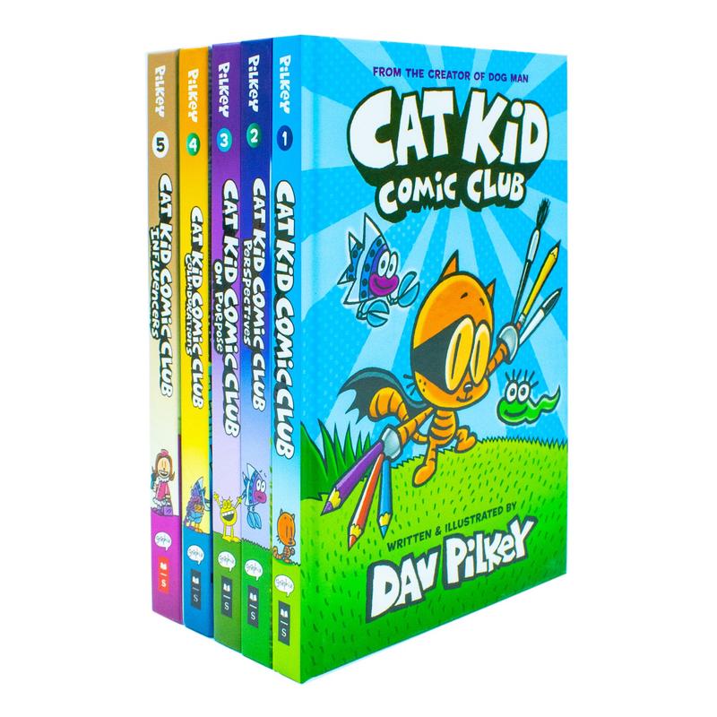 Cat Kid Comic Club Series Collection 5 Books Set By Dav Pilkey (Cat Kid Comic Club, Perspectives)