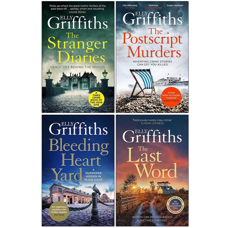 Harbinder Kaur Series 4 Books Collection Set By Elly Griffiths (Stranger Diaries, Postscript Murders, Bleeding Heart Yard, Last Word)