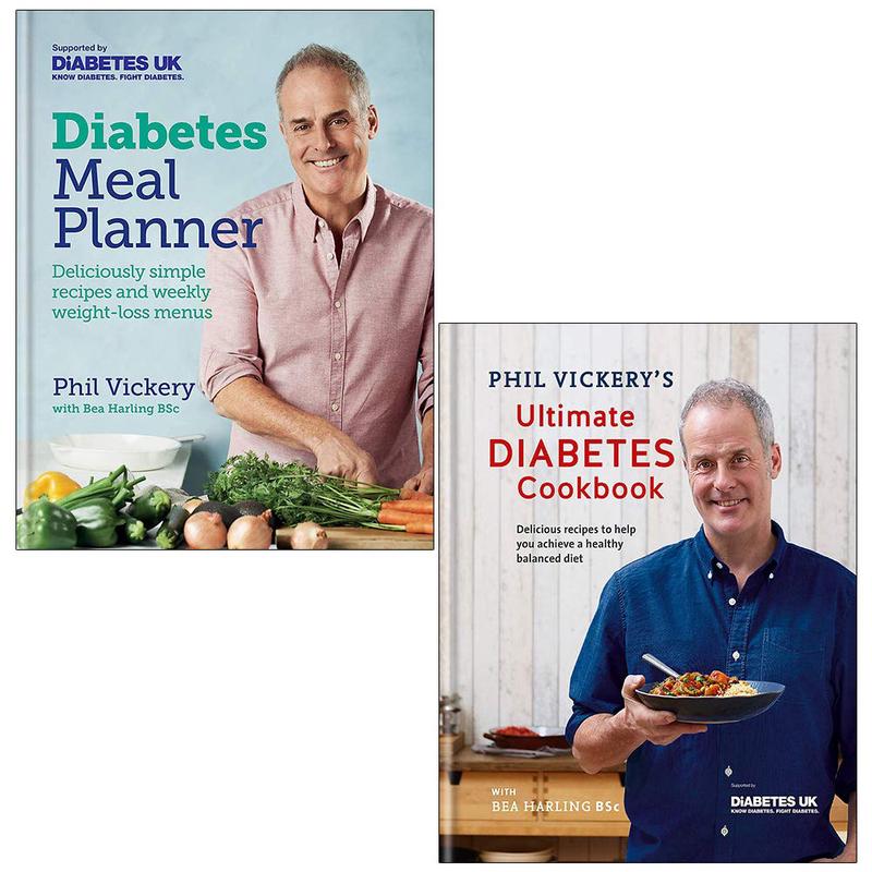 Diabetes Meal Planner and Phil Vickery's Ultimate Diabetes Cookbook By Phil Vickery 2 Books Collection Set