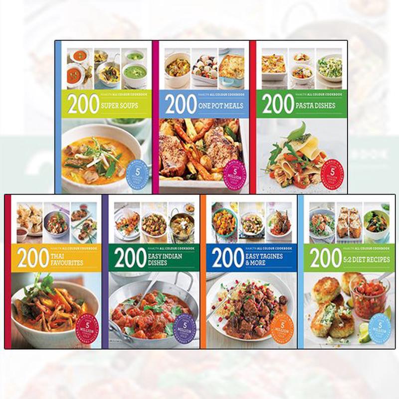Hamlyn all colour cookery collection 7 books set - 200 super soups, 200 one pot meals, 200 pasta dishes, 200 thai favourites